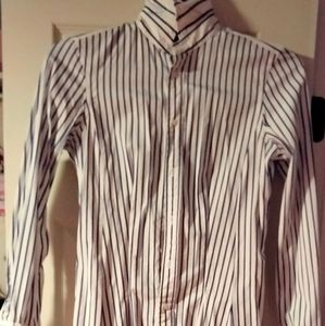 Blue and white stripes polo dress